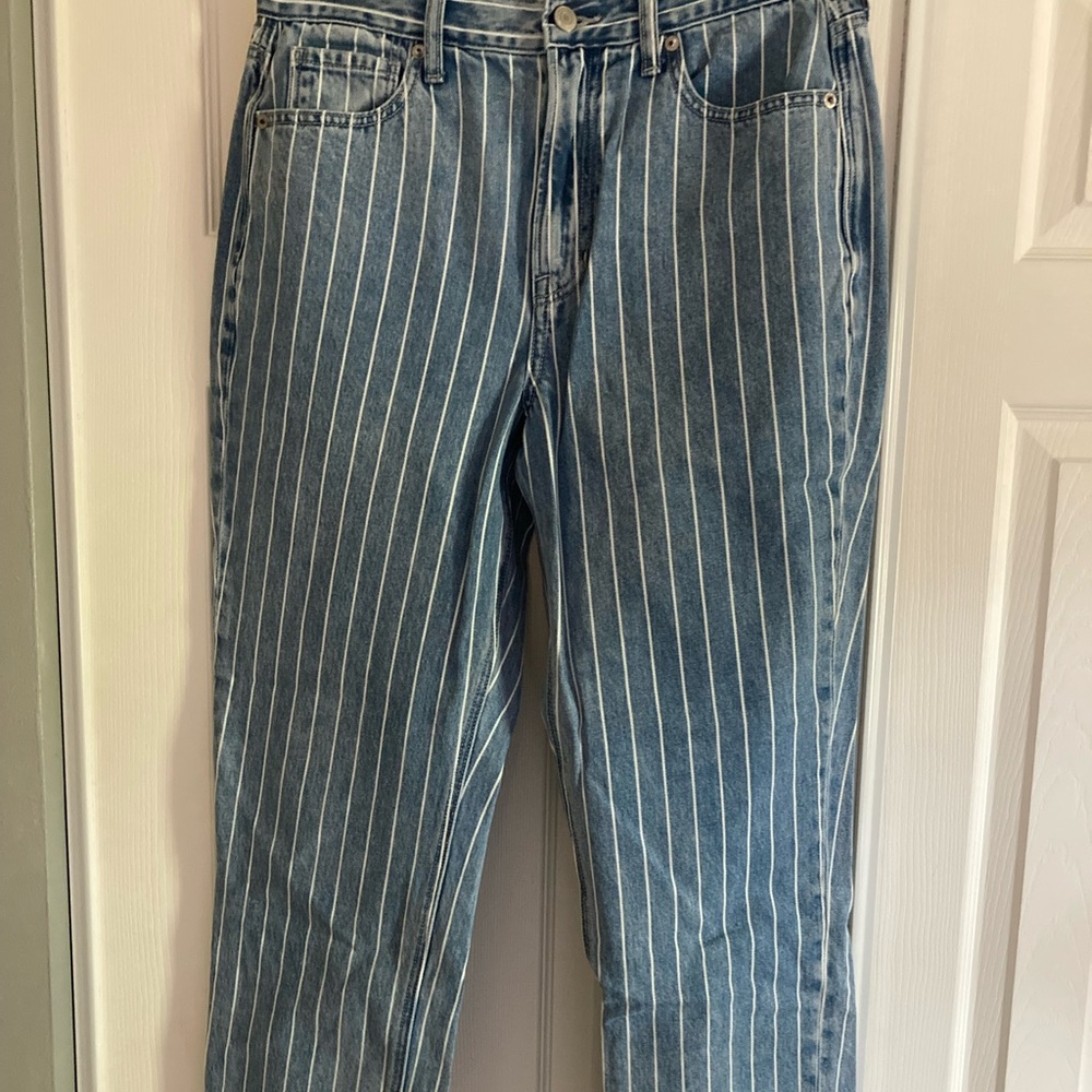Stripped Mom Jeans